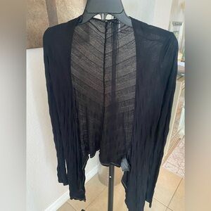 Guess Black Sheer Openfront Cardigan